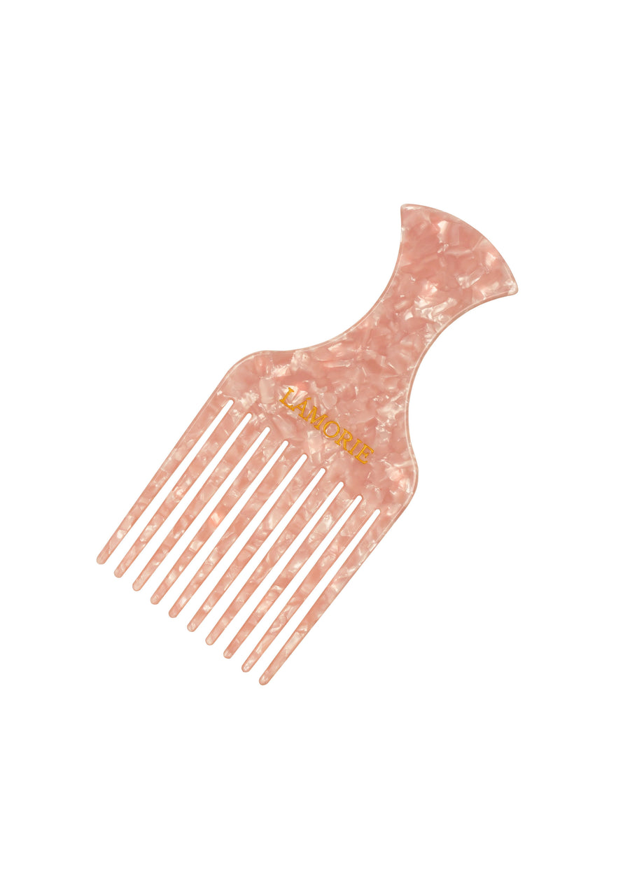 LÁMORIE Light Pink Shimmer Curl Comb Large