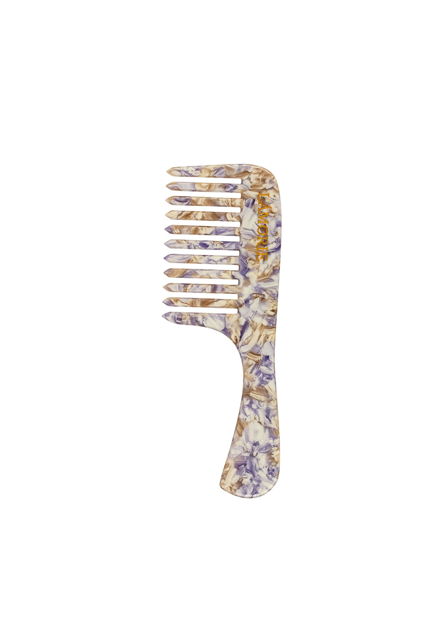 LÁMORIE Fabulous Detangling Comb Gold & Pastel Purple